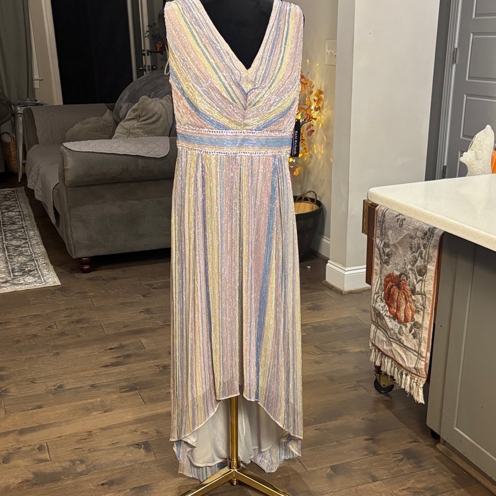 R & M Richards Pastel Striped Maxi Dress - Picture 2 of 7